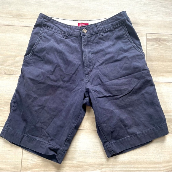 Merona Men’s Navy Blue Flat Front Shorts - Picture 1 of 3